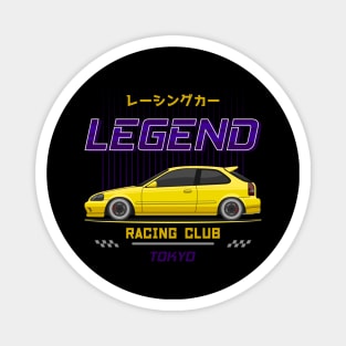 Midnight Racer Yellow EK 9 JDM Magnet